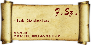Flak Szabolcs névjegykártya